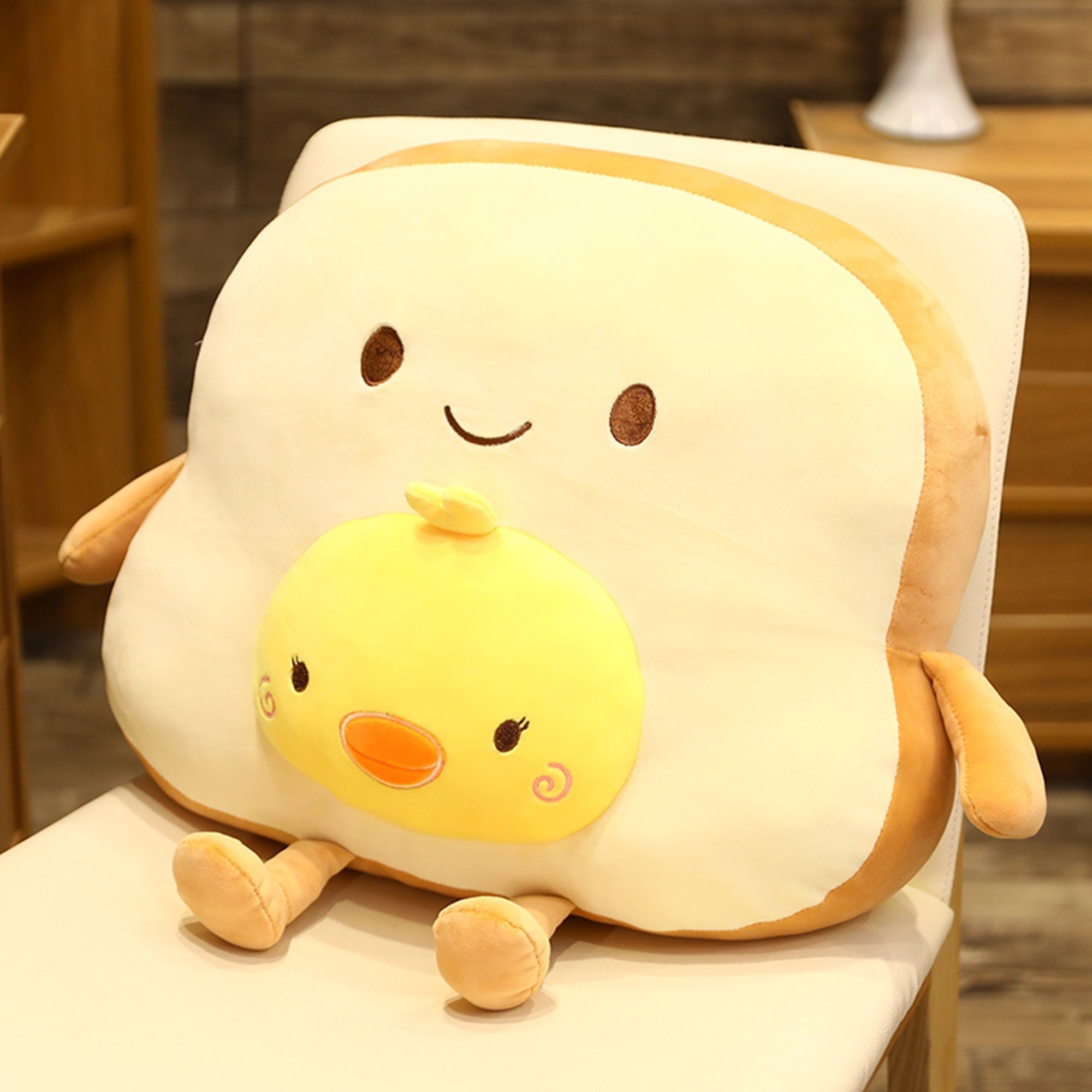 Coussin en Forme de Pain Doux Peluche pour Enfants et Adultes