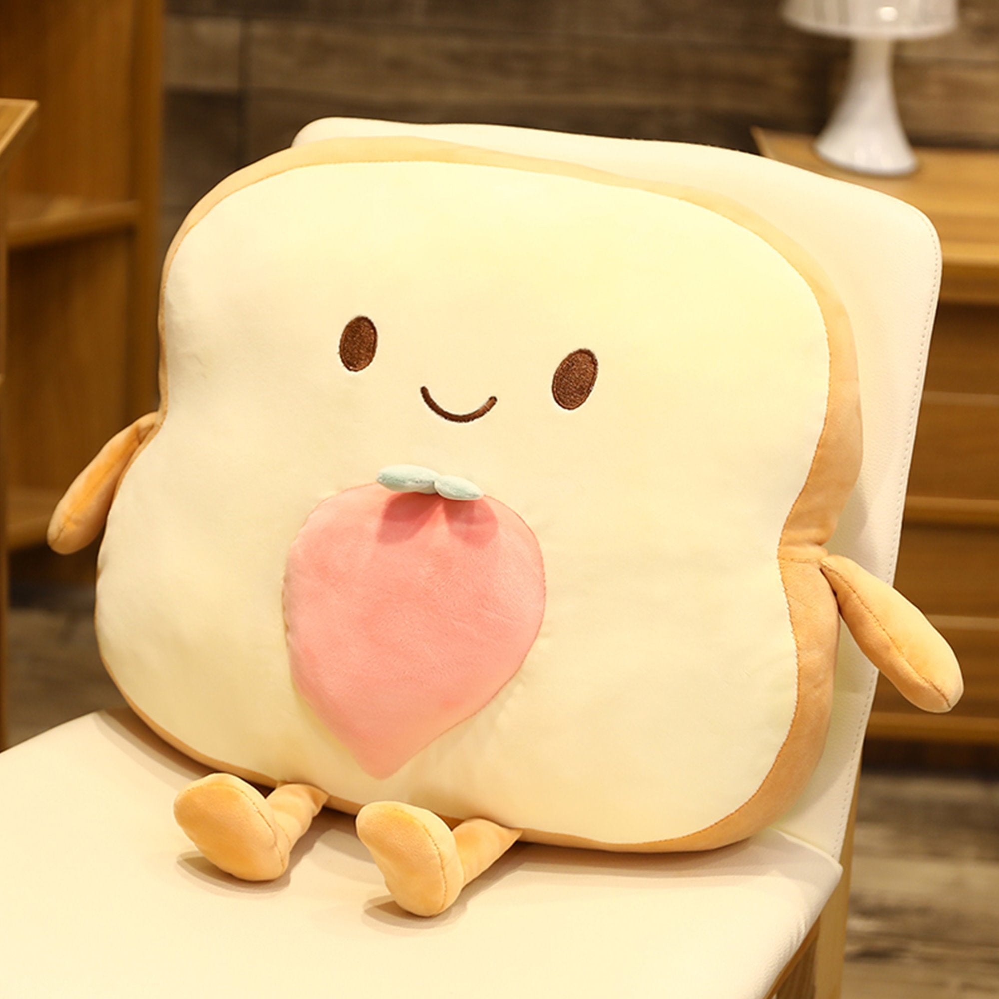 Coussin en Forme de Pain Doux Peluche pour Enfants et Adultes