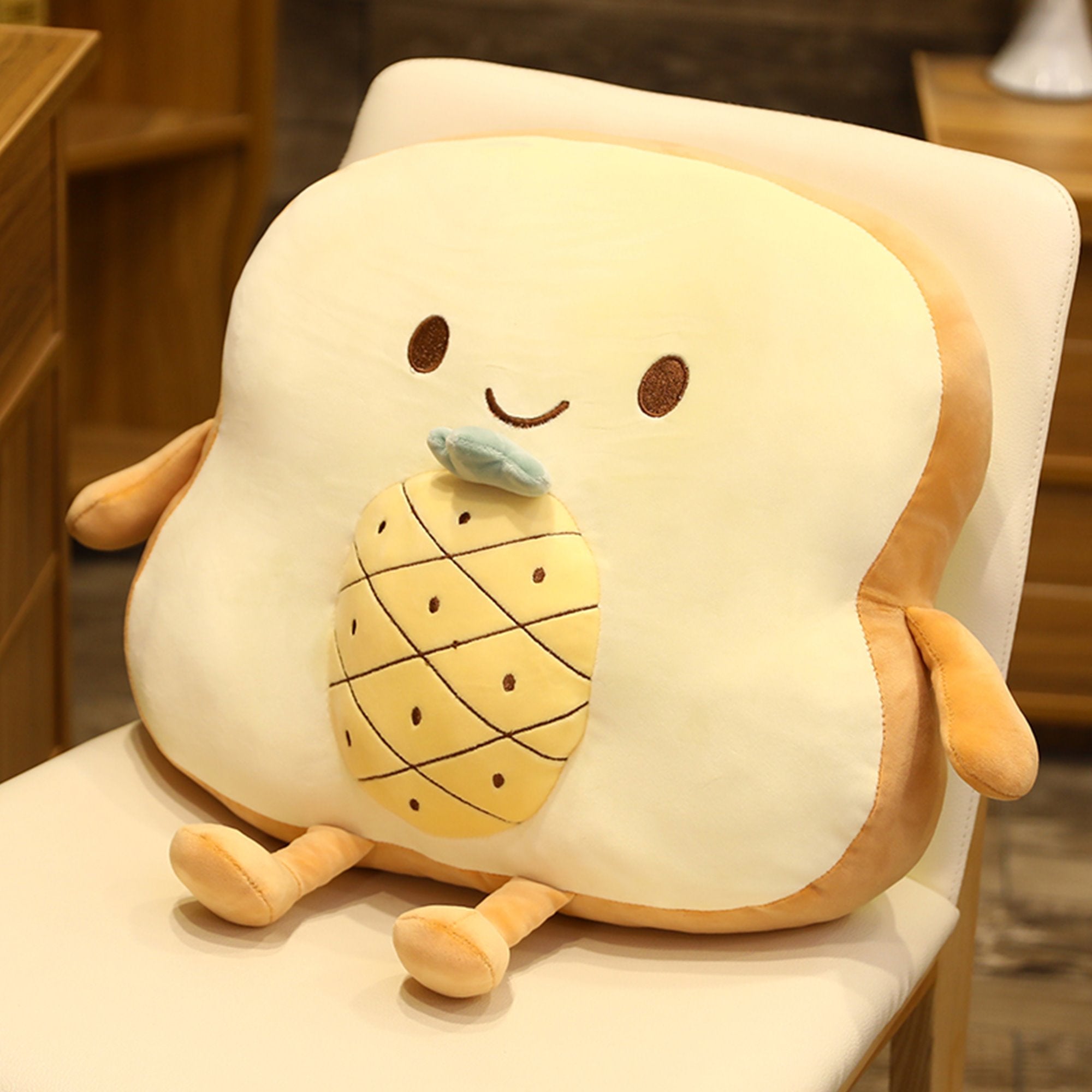 Coussin en Forme de Pain Doux Peluche pour Enfants et Adultes