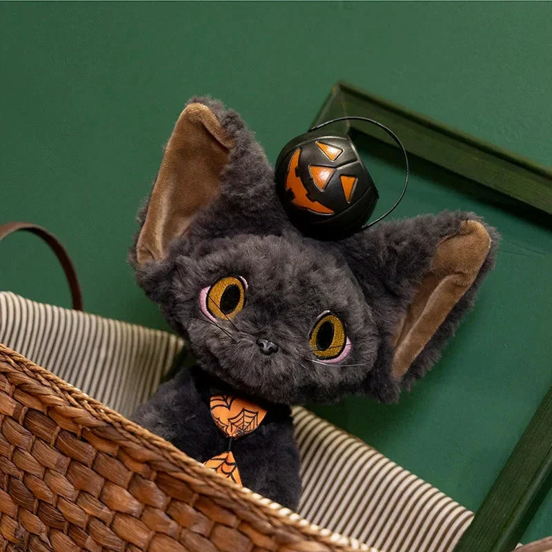 Chat en peluche Halloween sorcière noir pour enfants