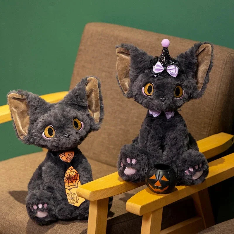 Chat en peluche Halloween sorcière noir pour enfants