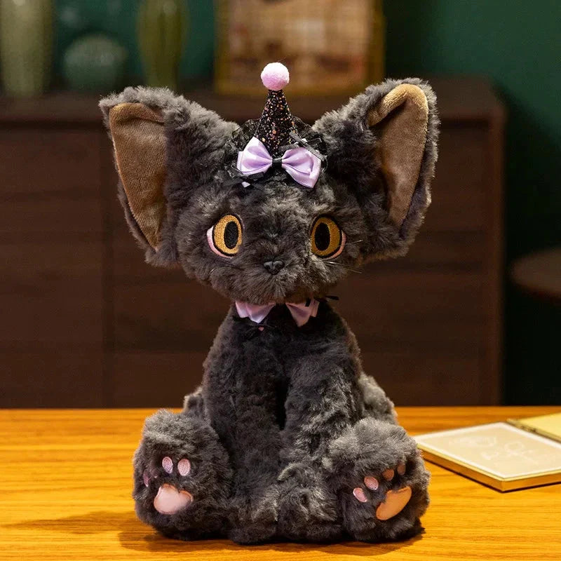 Chat en peluche Halloween sorcière noir pour enfants