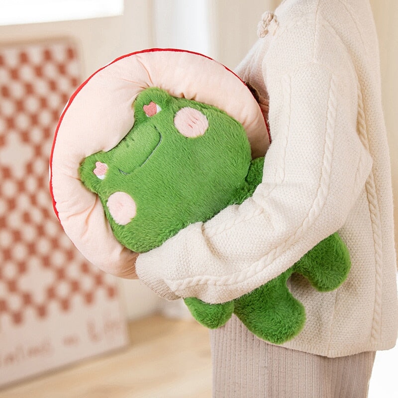 Peluche Grenouille Champignon Kawaii pour Enfants