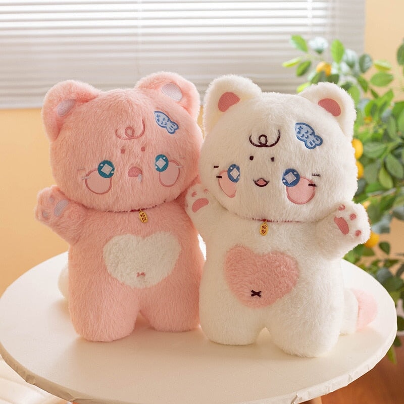 Peluches Chats en forme de cœur pour enfants