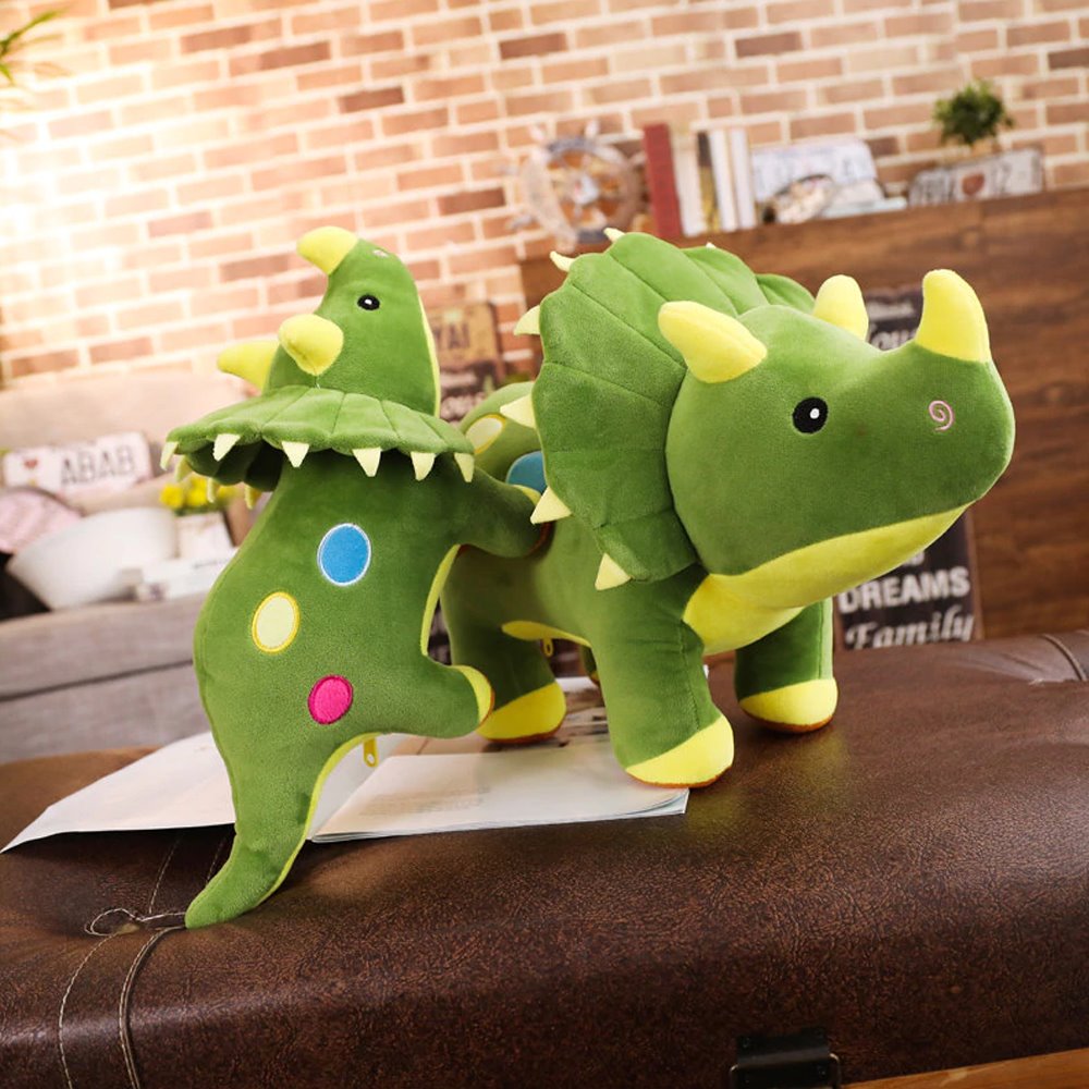 Dinosaure en Peluche Petit Dino à Cornes pour Enfants
