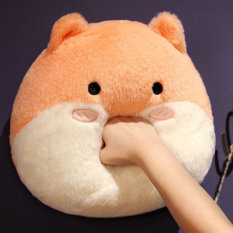 Coussins ronds en peluche chat lapin renard décoration chambre enfant