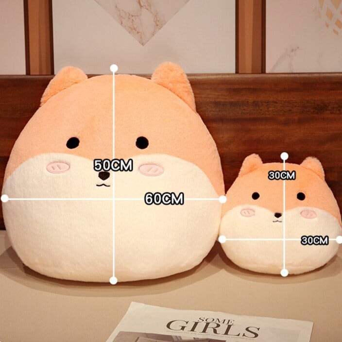 Coussins ronds en peluche chat lapin renard décoration chambre enfant