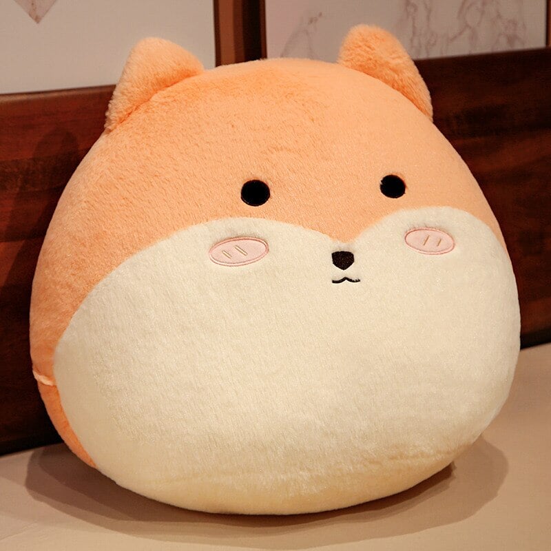 Coussins ronds en peluche chat lapin renard décoration chambre enfant