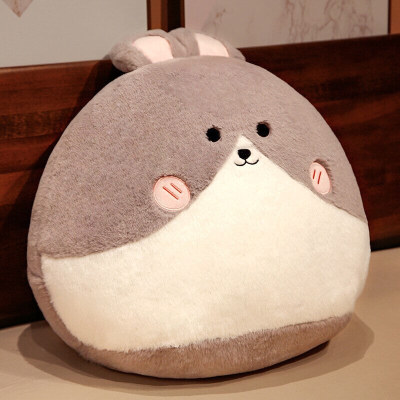 Coussins ronds en peluche chat lapin renard décoration chambre enfant