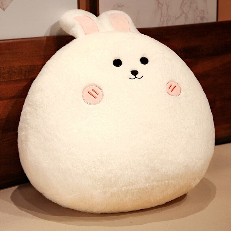 Coussins ronds en peluche chat lapin renard décoration chambre enfant