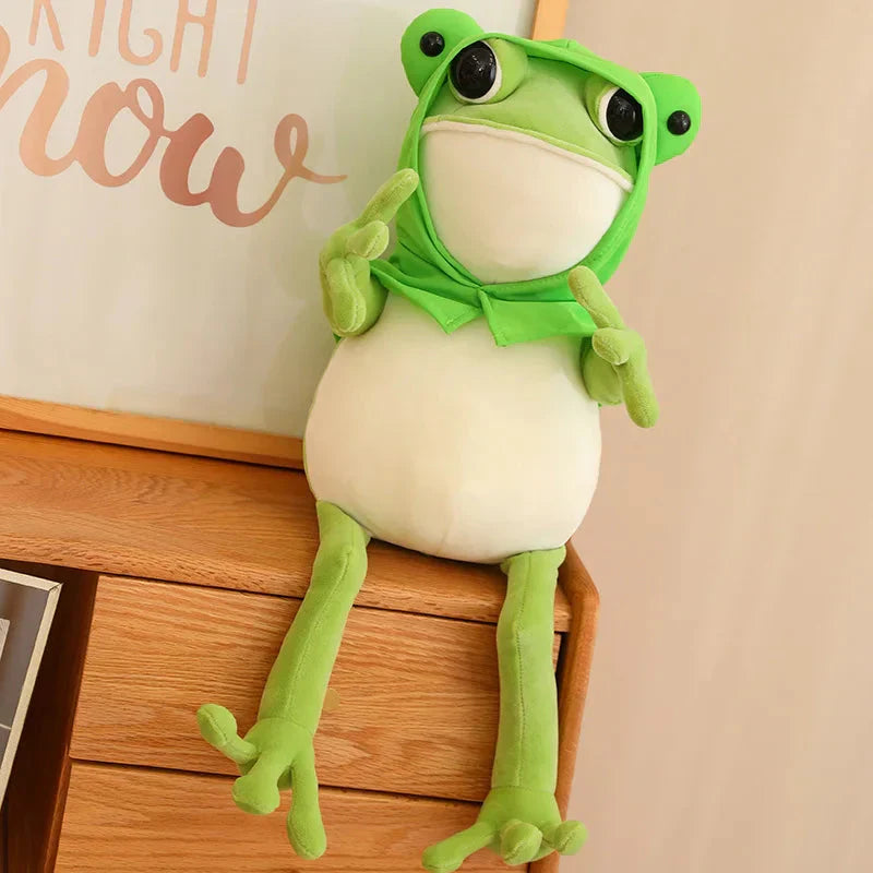 Grenouille en peluche avec chapeau pour enfants et collectionneurs