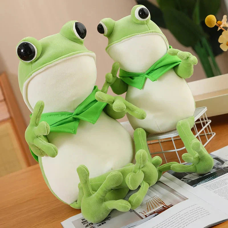 Grenouille en peluche avec chapeau pour enfants et collectionneurs