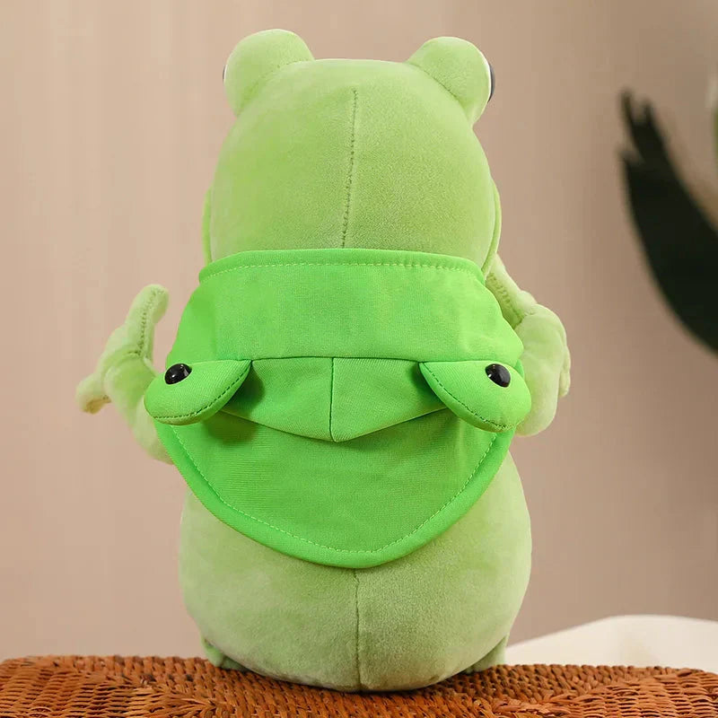 Grenouille en peluche avec chapeau pour enfants et collectionneurs