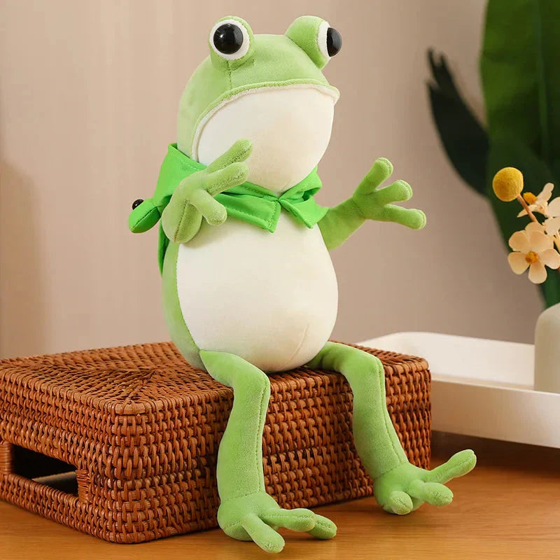 Grenouille en peluche avec chapeau pour enfants et collectionneurs