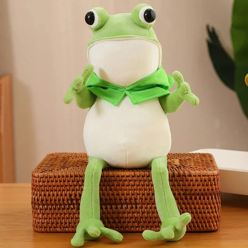 Grenouille en peluche avec chapeau pour enfants et collectionneurs