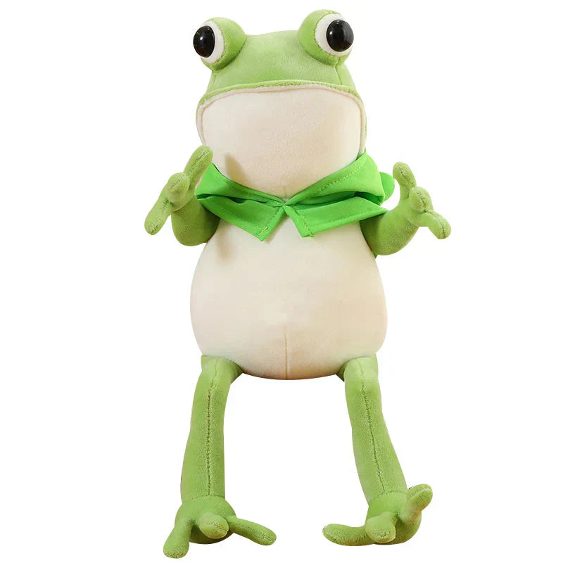 Grenouille en peluche avec chapeau pour enfants et collectionneurs