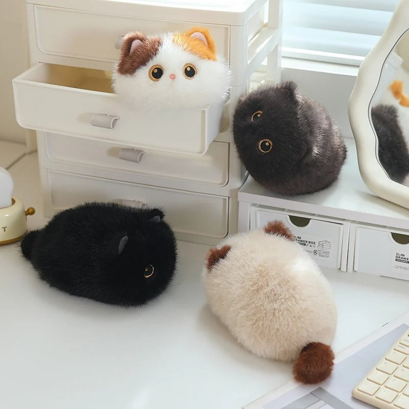 Cute Cat Plush Pillow Toy with Soft Stuffed Kitty Animal Design for Kids