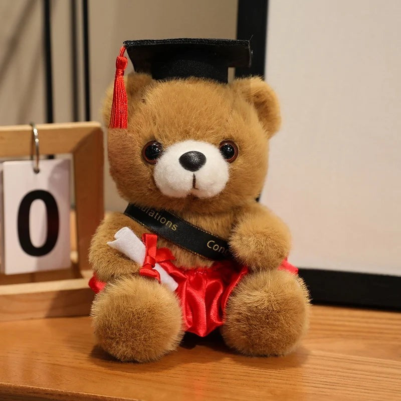 Graduation Teddy Bear Plush Toy with Diploma and Soft Stuffed Animal Design