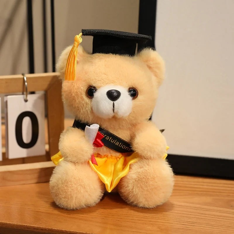 Graduation Teddy Bear Plush Toy with Diploma and Soft Stuffed Animal Design