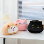 Cat Plush Toy Pillow for Kids with Cute Embroidered Face