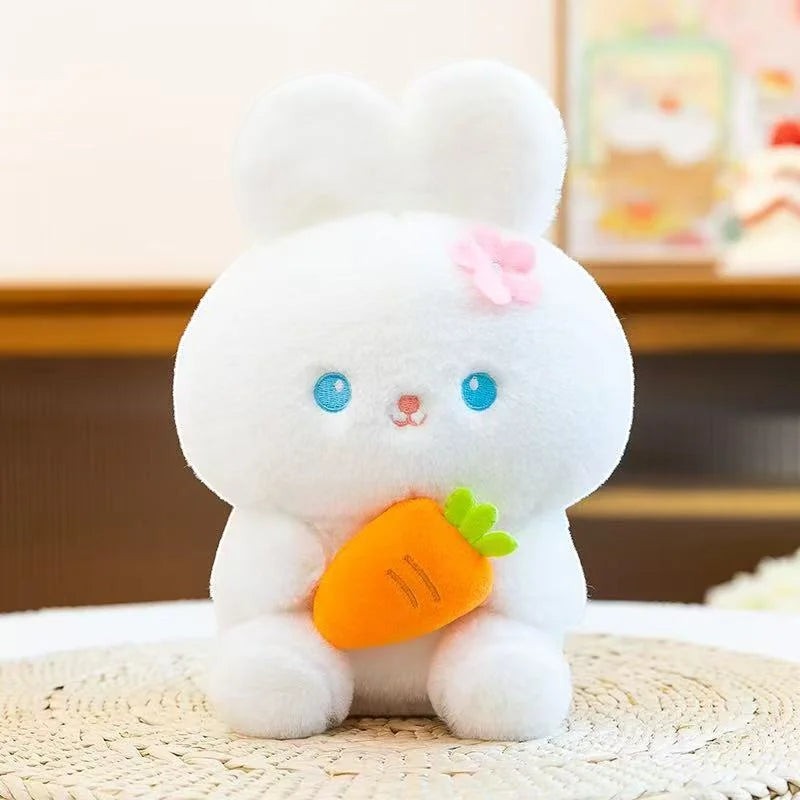 Cute Bunny Plush Toy with Carrot and Soft Stuffed Rabbit Design