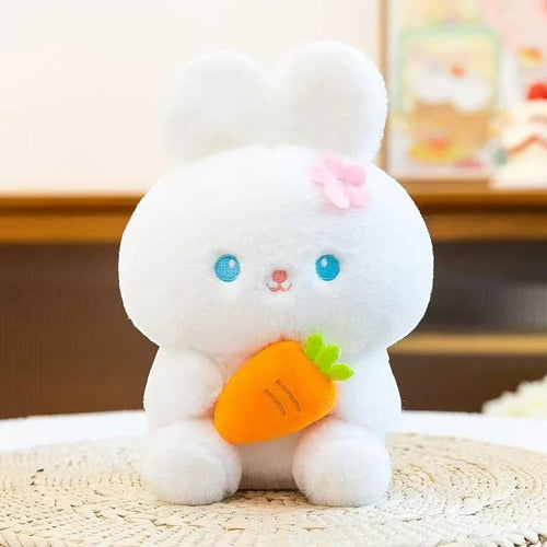 Cute Bunny Plush Toy with Carrot and Soft Stuffed Rabbit Design
