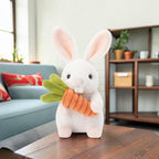 Cute Rabbit Plush Toy with Carrot and Soft Stuffed Bunny Design for Kids