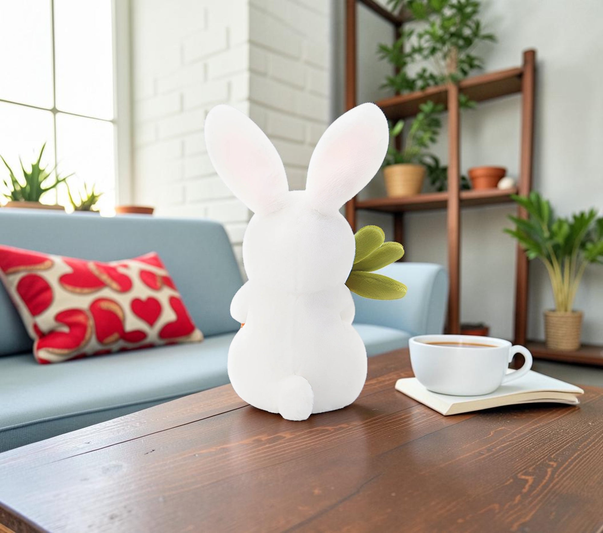 Cute Rabbit Plush Toy with Carrot and Soft Stuffed Bunny Design for Kids