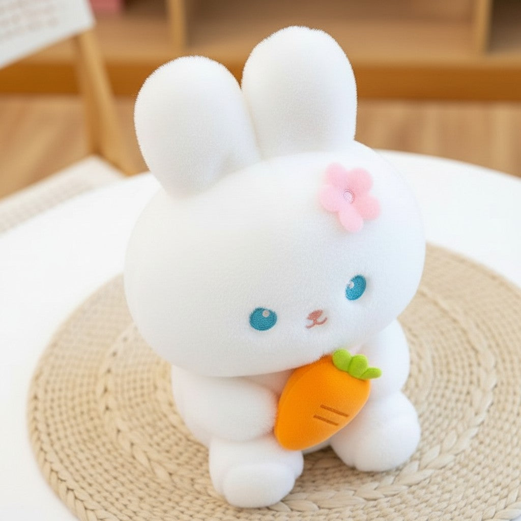 Cute Bunny Plush Toy with Carrot and Soft Stuffed Rabbit Design