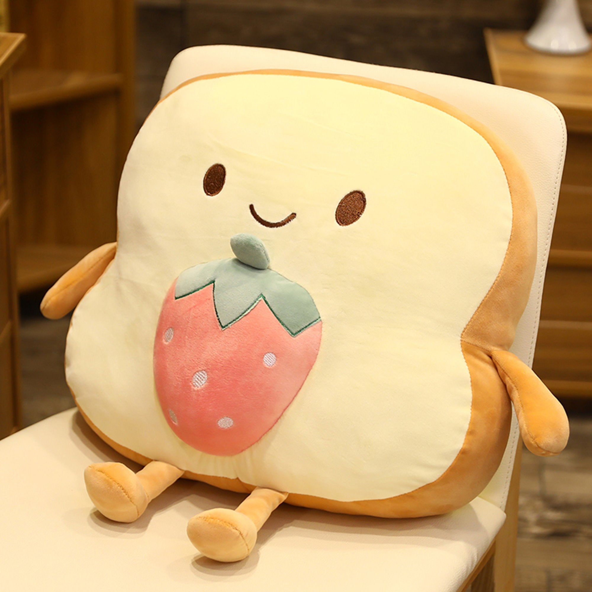 Coussin en Forme de Pain Doux Peluche pour Enfants et Adultes