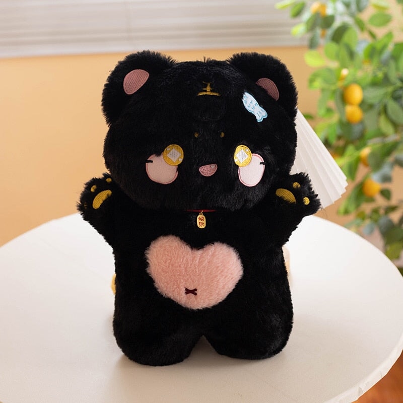 Peluches Chats en forme de cœur pour enfants