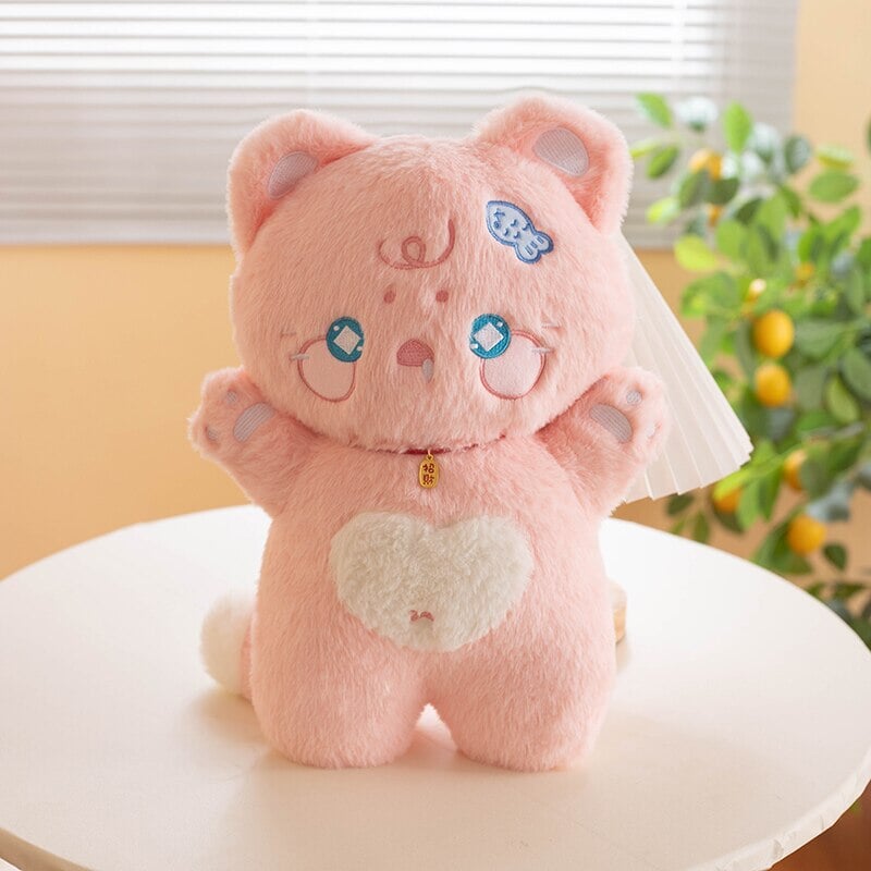 Peluches Chats en forme de cœur pour enfants
