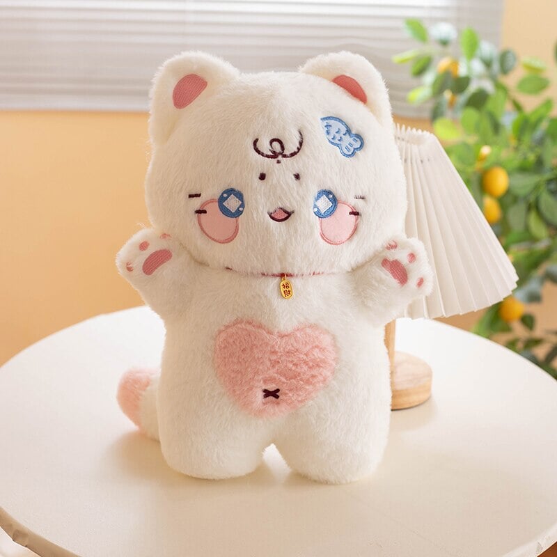 Peluches Chats en forme de cœur pour enfants
