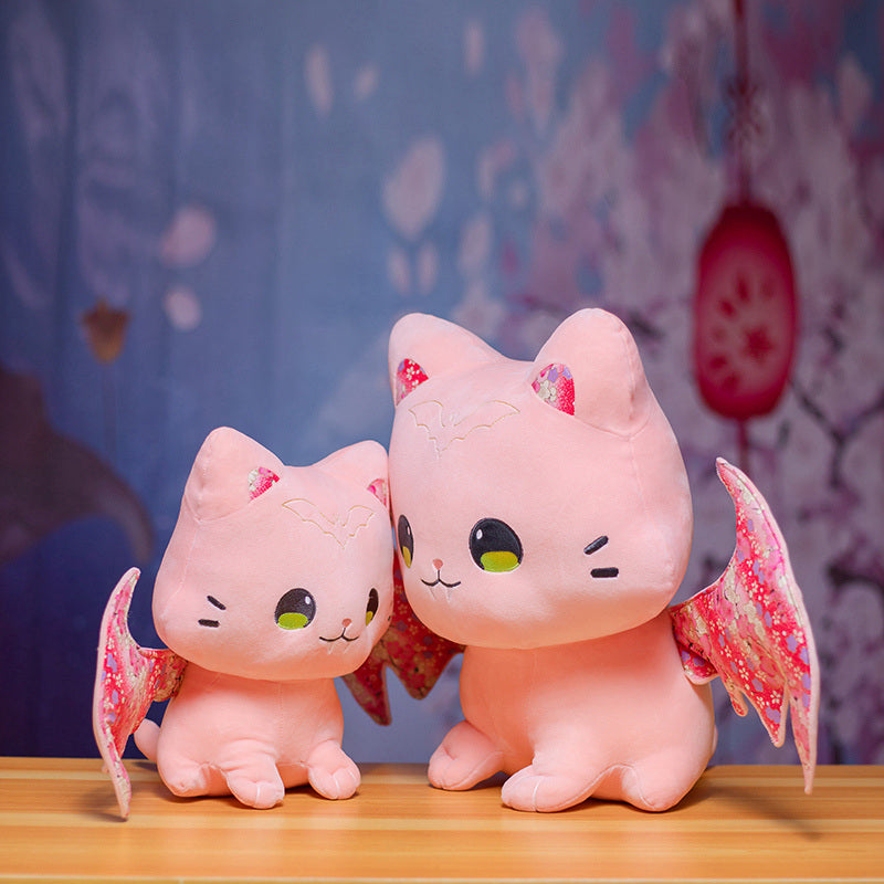 Peluches Kawaii Chats Sakura avec ailes pour enfants