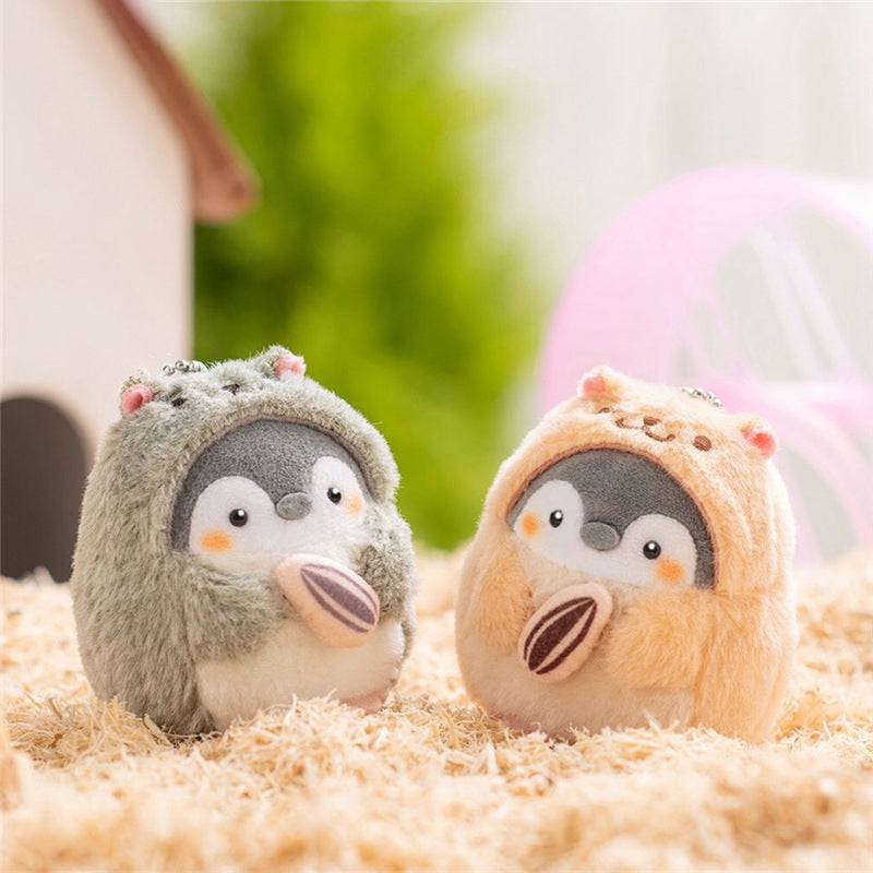 Porte-clés Pingouin Hamster Pendentif Peluche