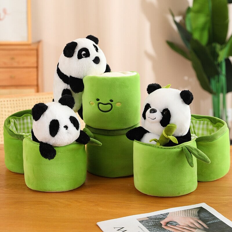 Peluches Panda et Bambou pour enfants et bébés