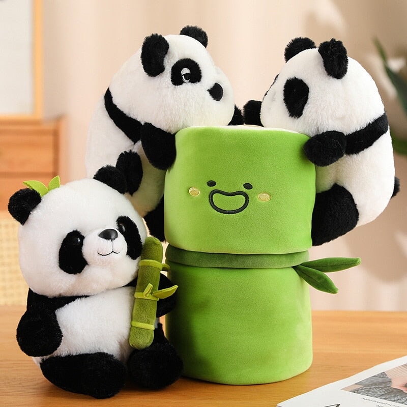 Peluches Panda et Bambou pour enfants et bébés