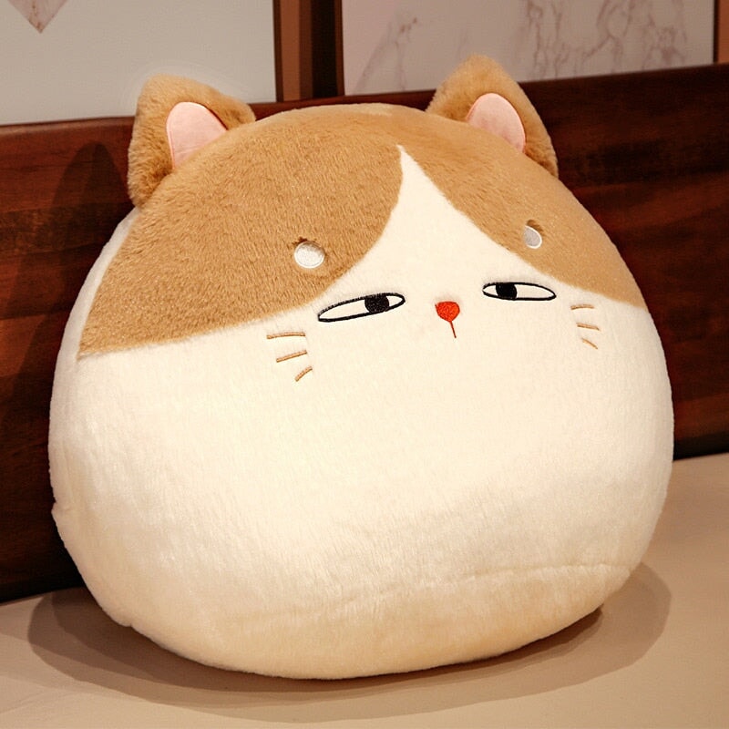 Coussins ronds en peluche chat lapin renard décoration chambre enfant