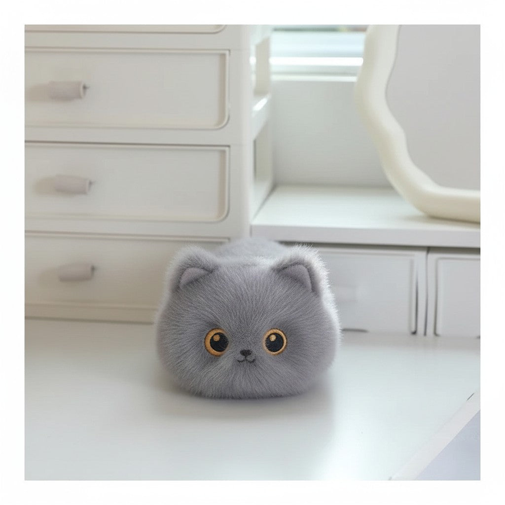 wllio.com cute cat plush pillow toys in black, white, brown, and cream colors. Soft stuffed animals for kids.