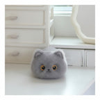wllio.com cute cat plush pillow toys in black, white, brown, and cream colors. Soft stuffed animals for kids.