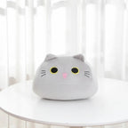 wllio.com grey plush cat pillow with yellow eyes and pink tongue, 35cm