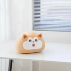 wllio.com orange plush cat pillow with white face and pink tongue sticking out, 35cm
